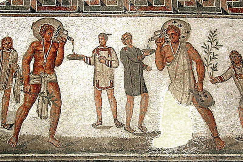 tagAlt.Ancient Rome wine drinking mosaic Cover