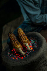tagAlt.Fire cooking corn foraged food 12
