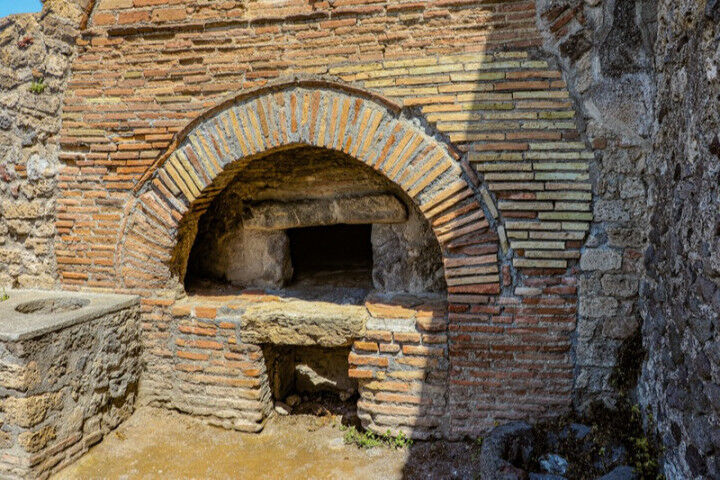 An over 2000 year old pizza oven in Pompeii which is an ancient Roman city near Naples Italy that was_20221010