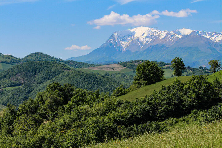 Snow on the Sibillini Mountains of Le Marche, Italy